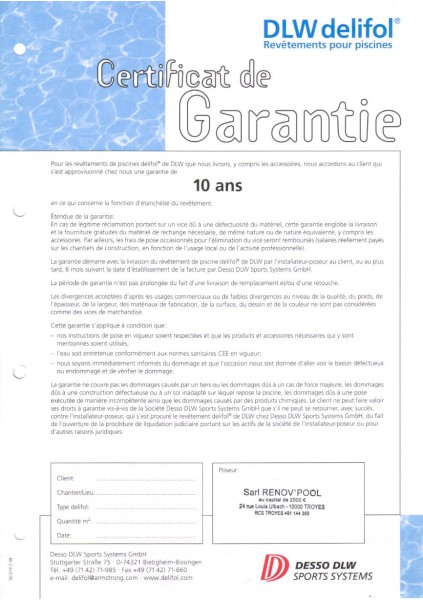 Garantie DLW Delifol